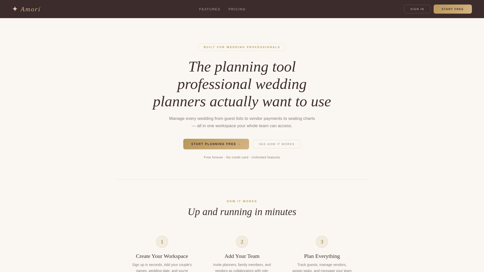 website screenshot of https://amorisuite.io