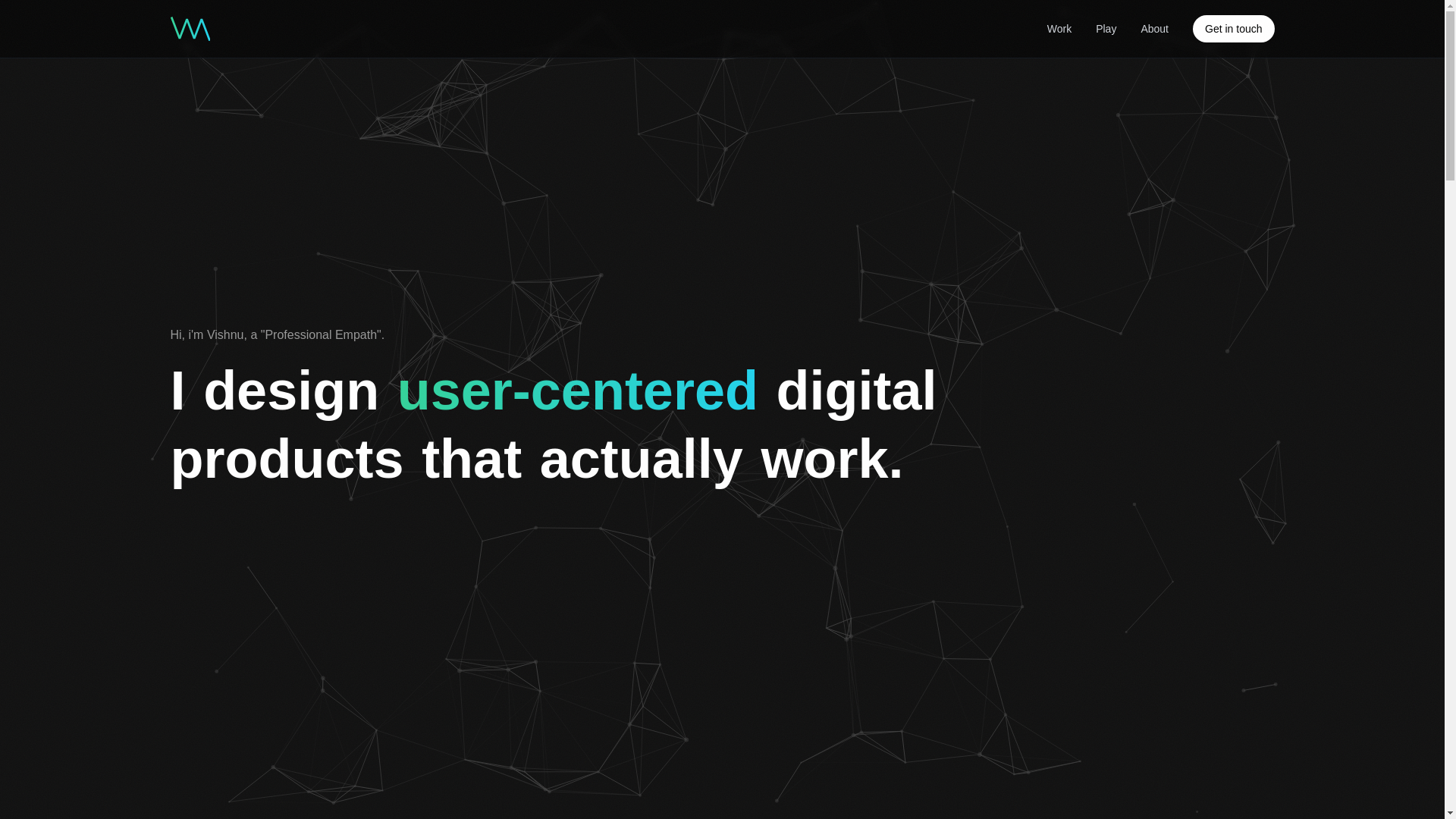 website screenshot of https://itsvishnumohan.com/