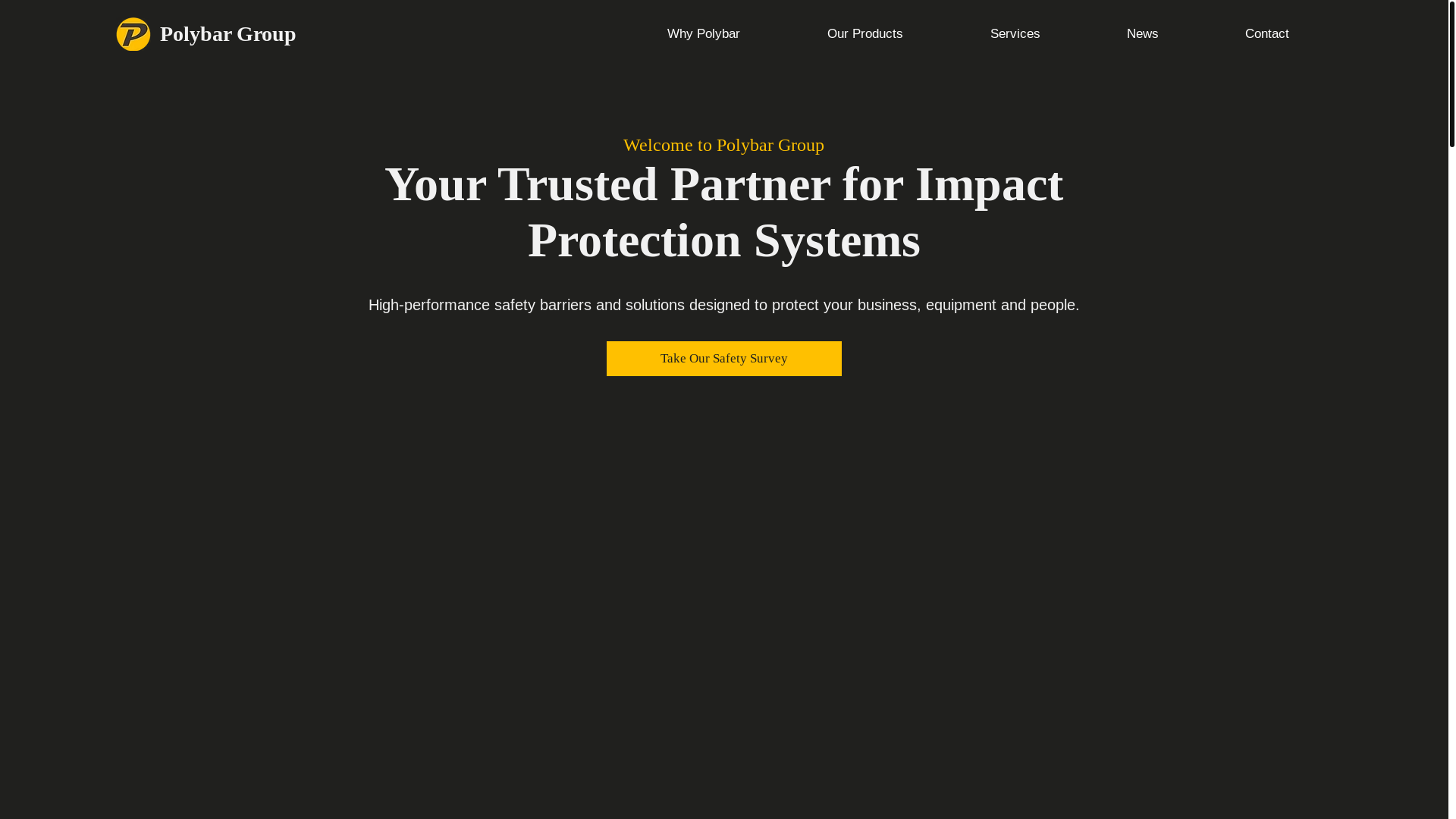 website screenshot of https://polybar-impact-protection.com/