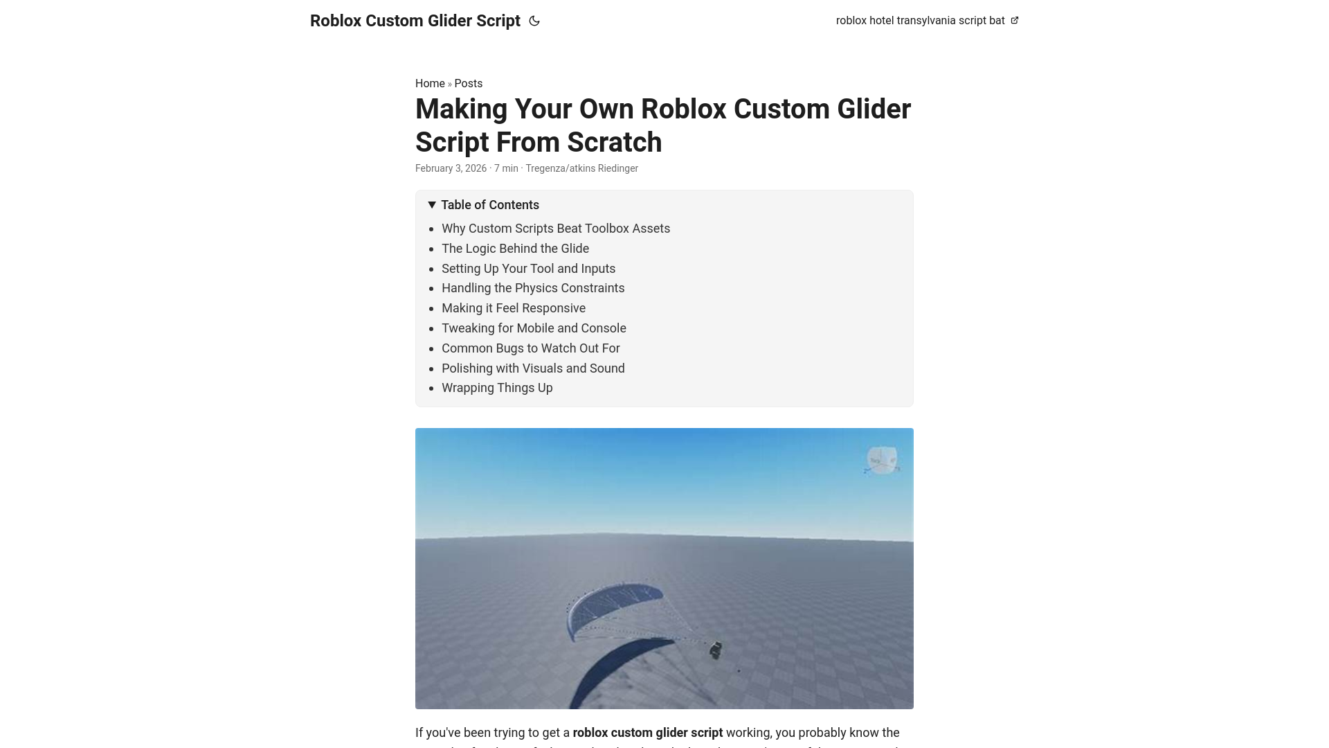 website screenshot of https://roblox-custom-glider-script.pages.dev/