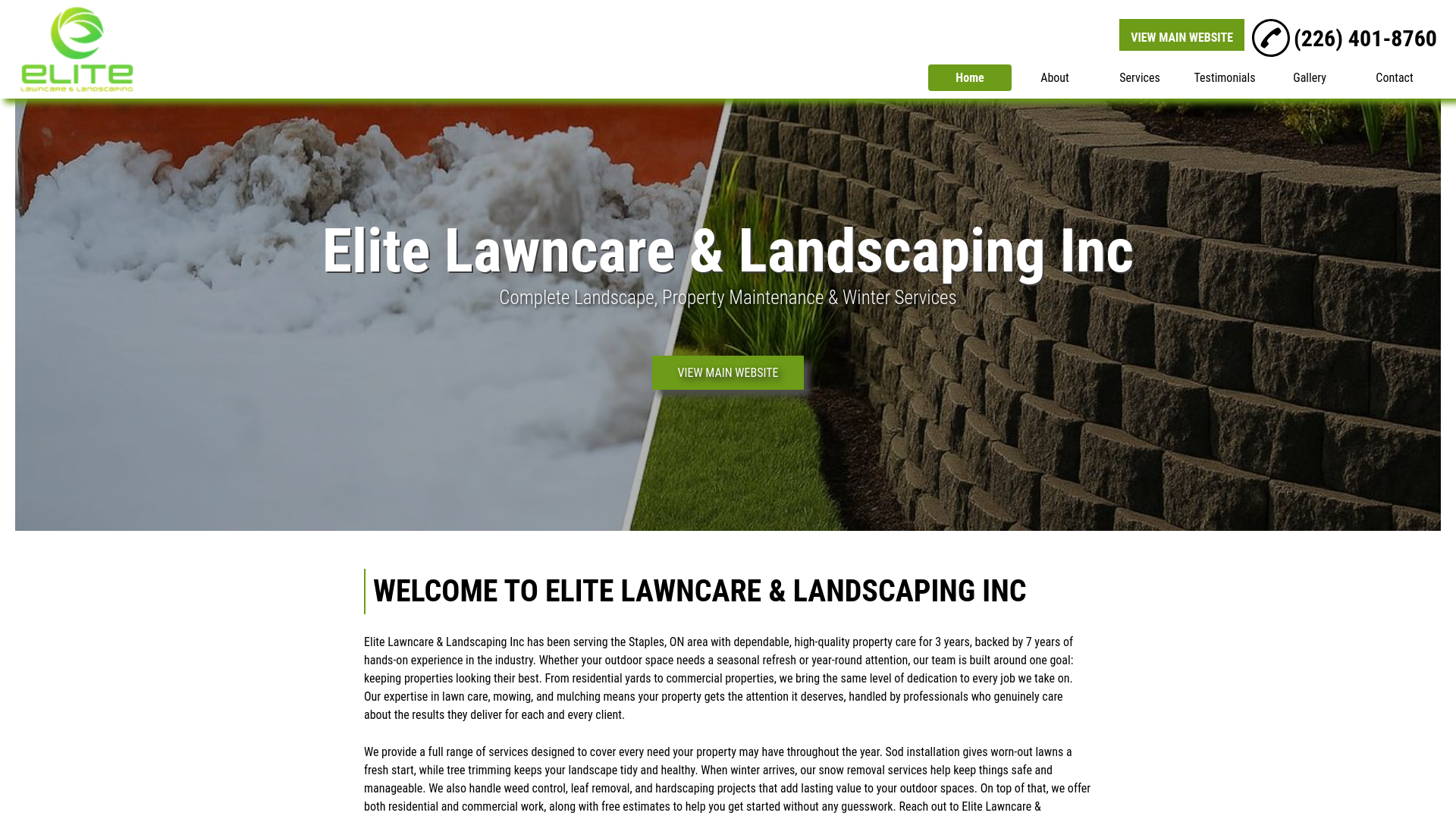 website screenshot of https://landscapingstaples.ca