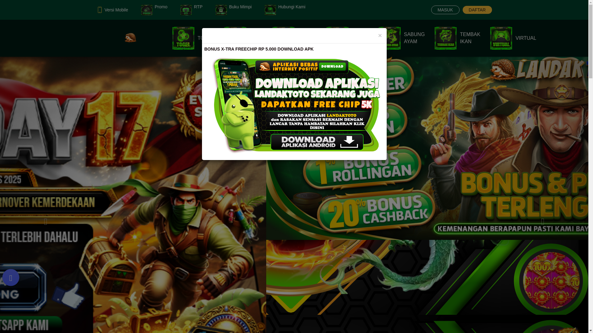 website screenshot of https://landaktotoaja.com/