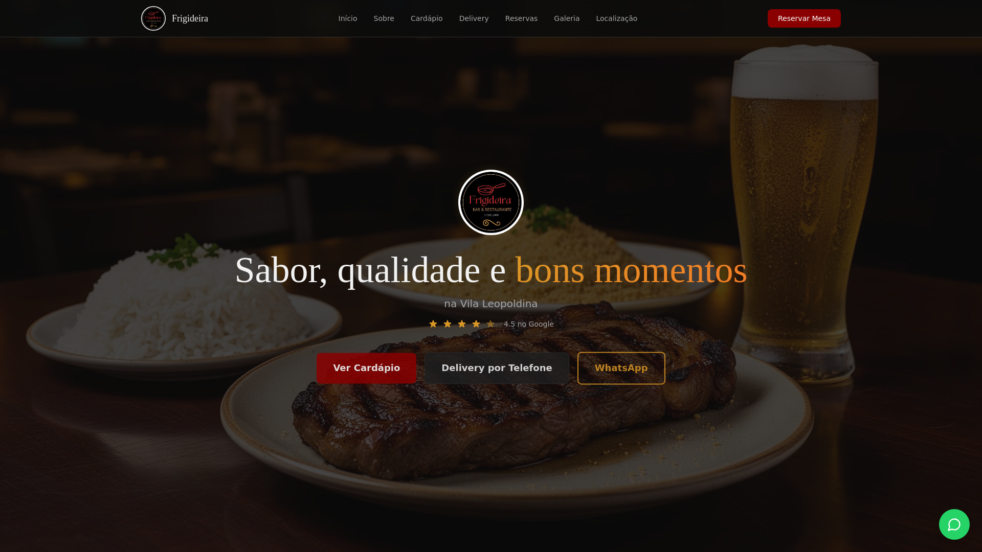 website screenshot of https://frigideirabar.com/