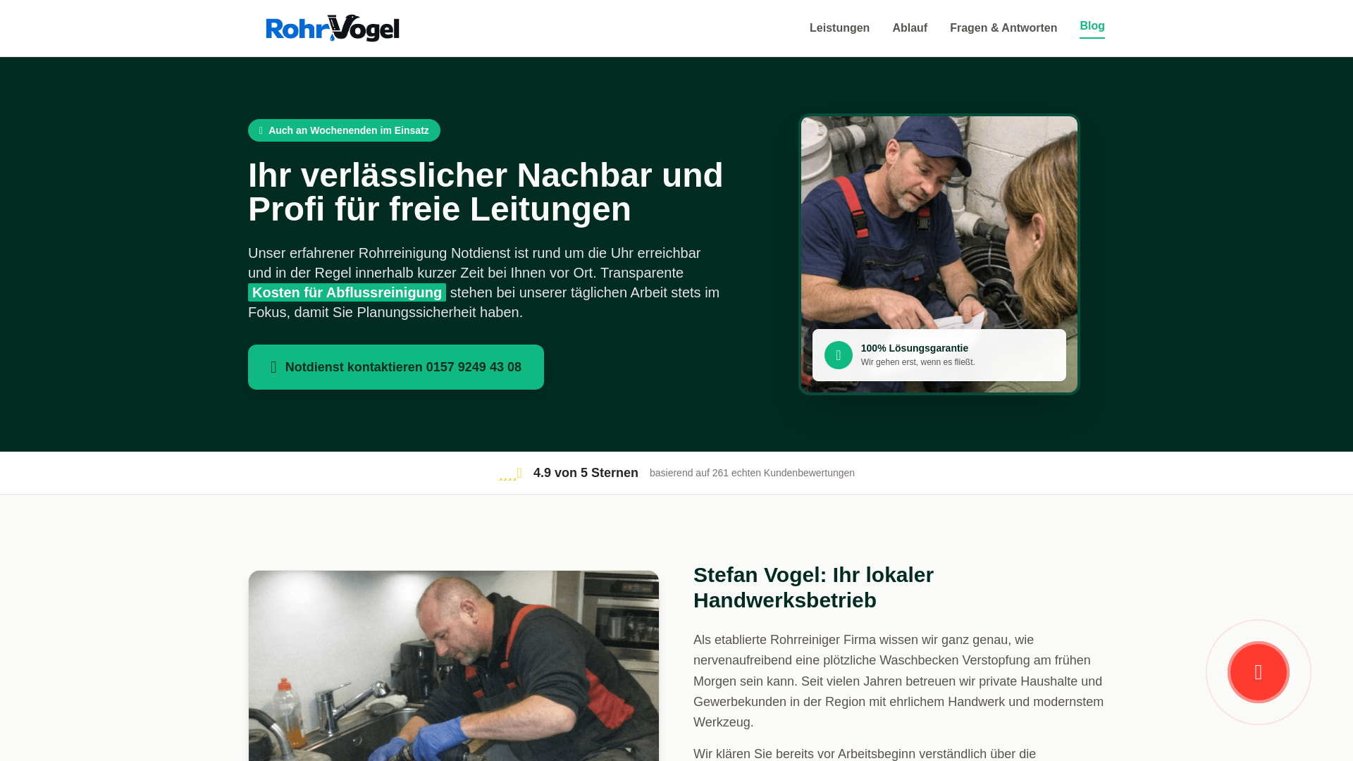 website screenshot of https://kanalhilfe-vogel.de/