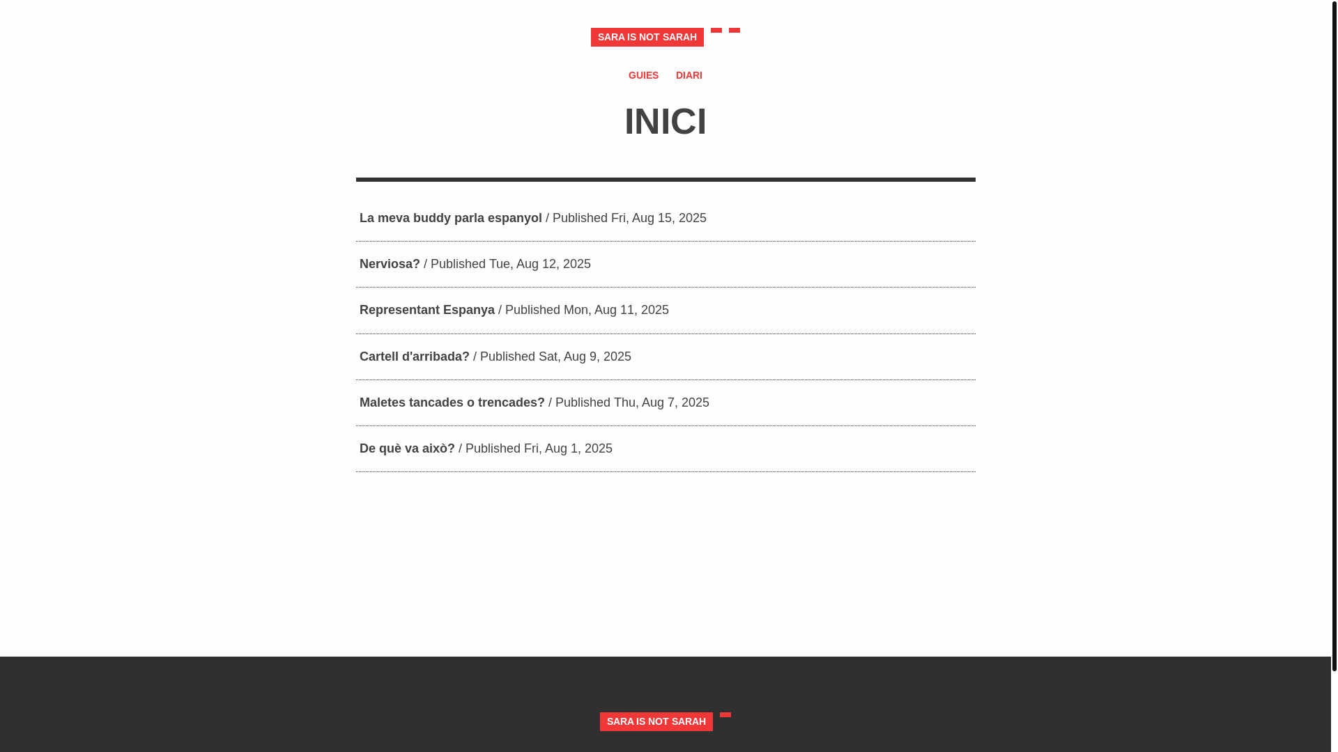 website screenshot of https://saraisnotsarah.cat/
