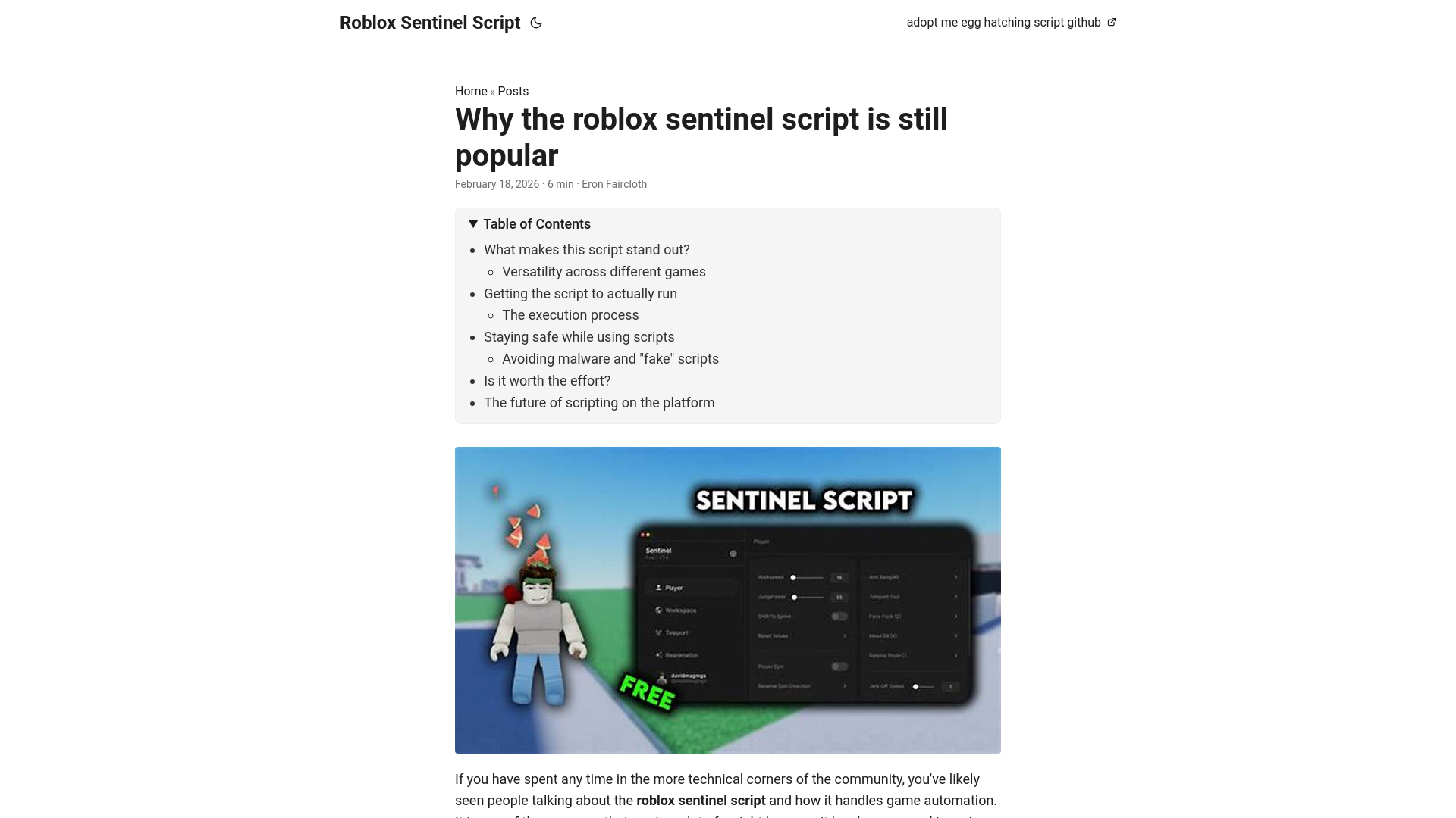 website screenshot of https://roblox-sentinel-script.pages.dev/