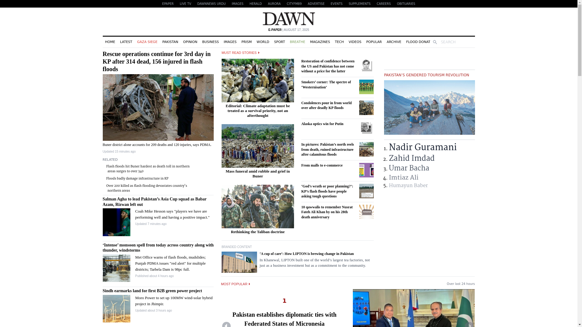 website screenshot of https://dawn.com/