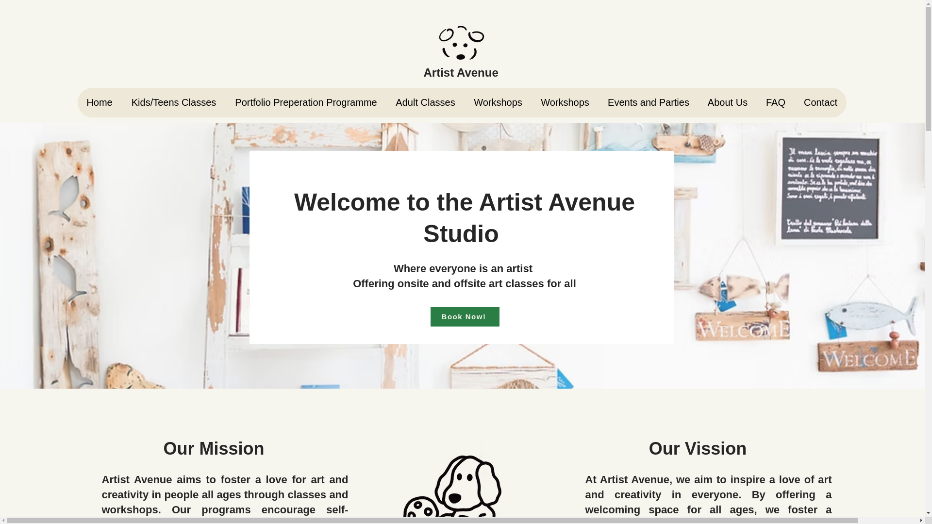 website screenshot of https://artistavenue.sg/