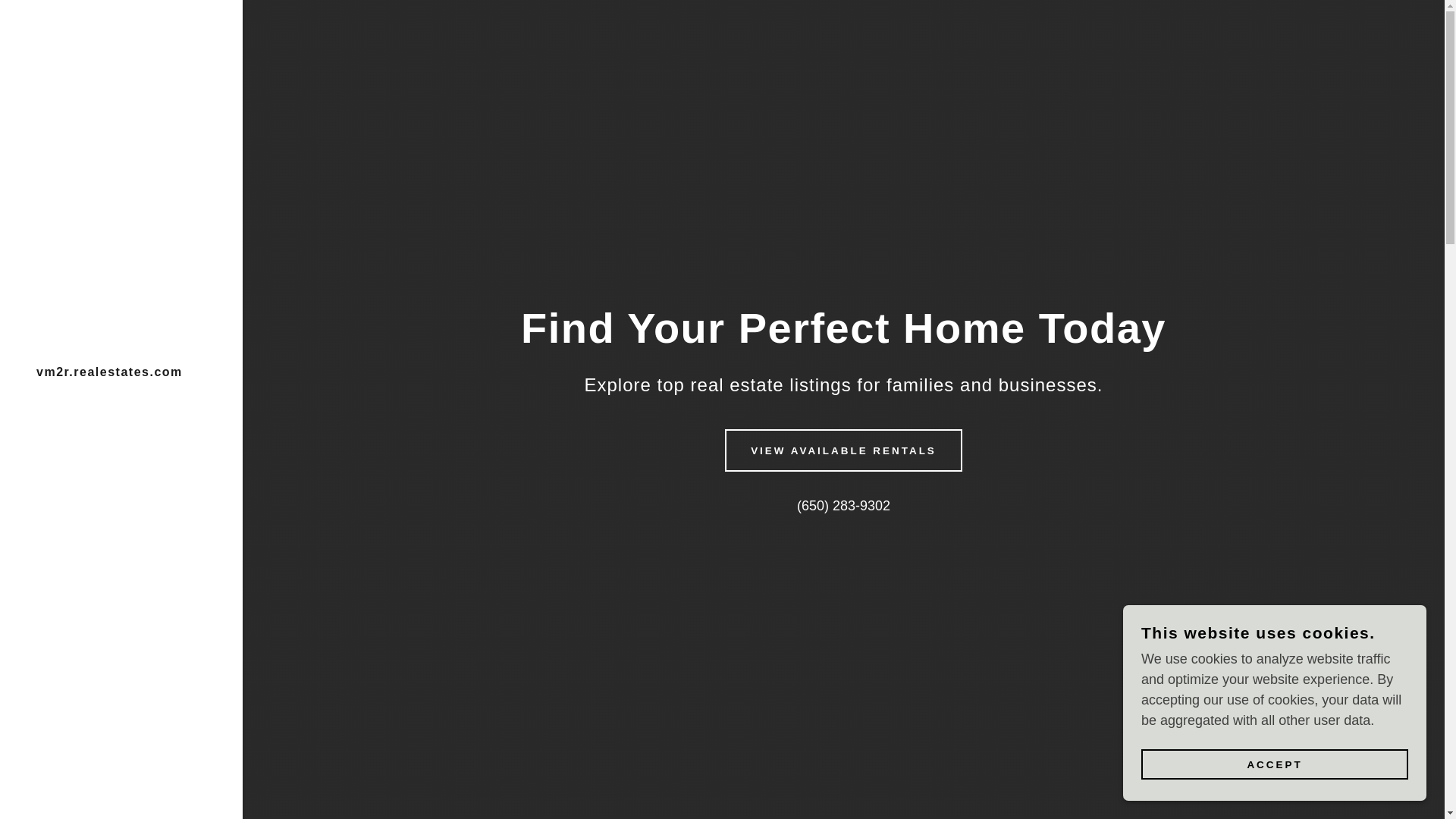website screenshot of https://vmreal-estate.com/
