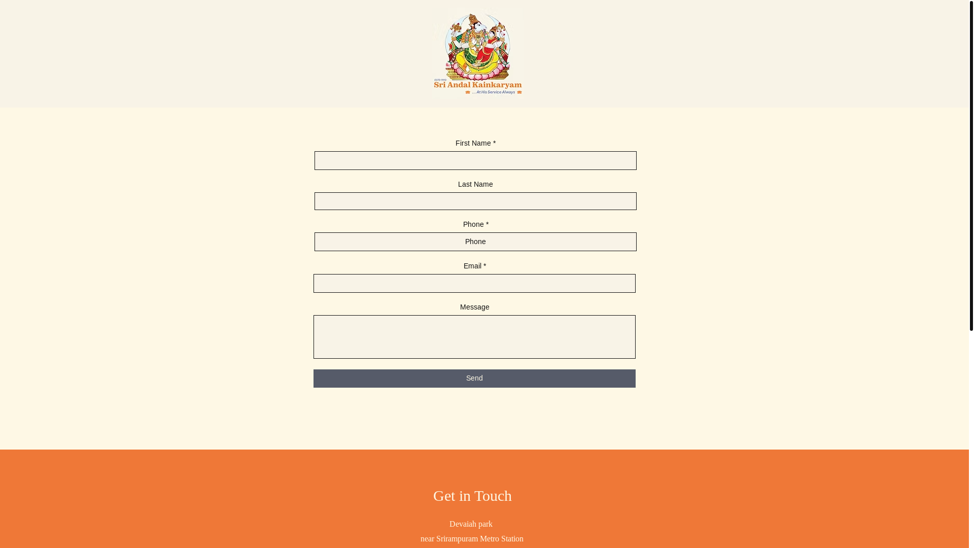 website screenshot of https://sriandalsevatrust.com/