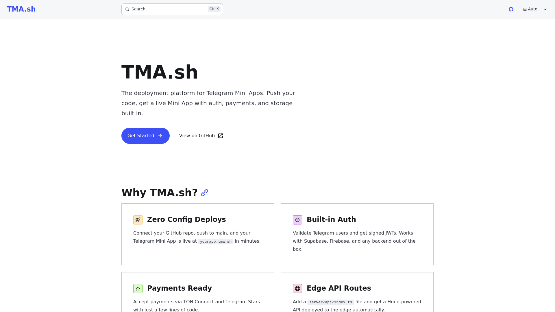 website screenshot of https://tma-docs.pages.dev/