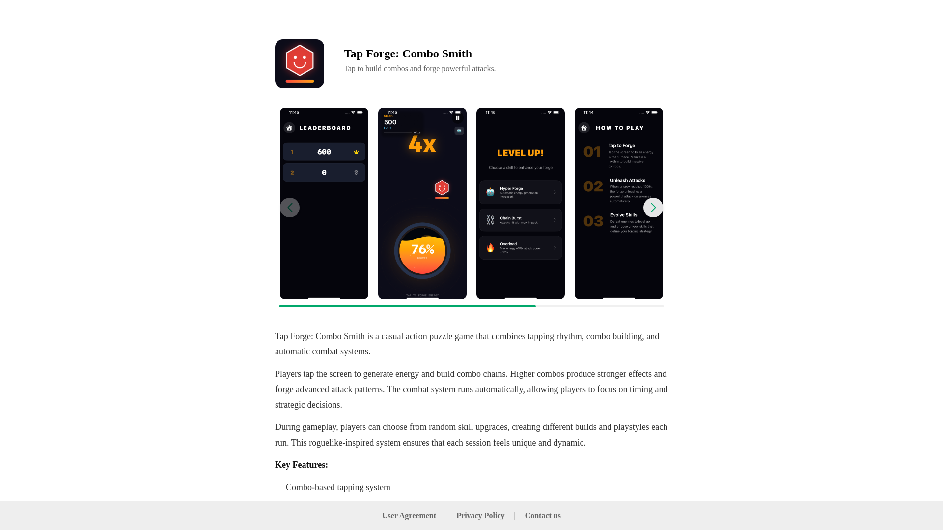 website screenshot of https://tapforge.top/
