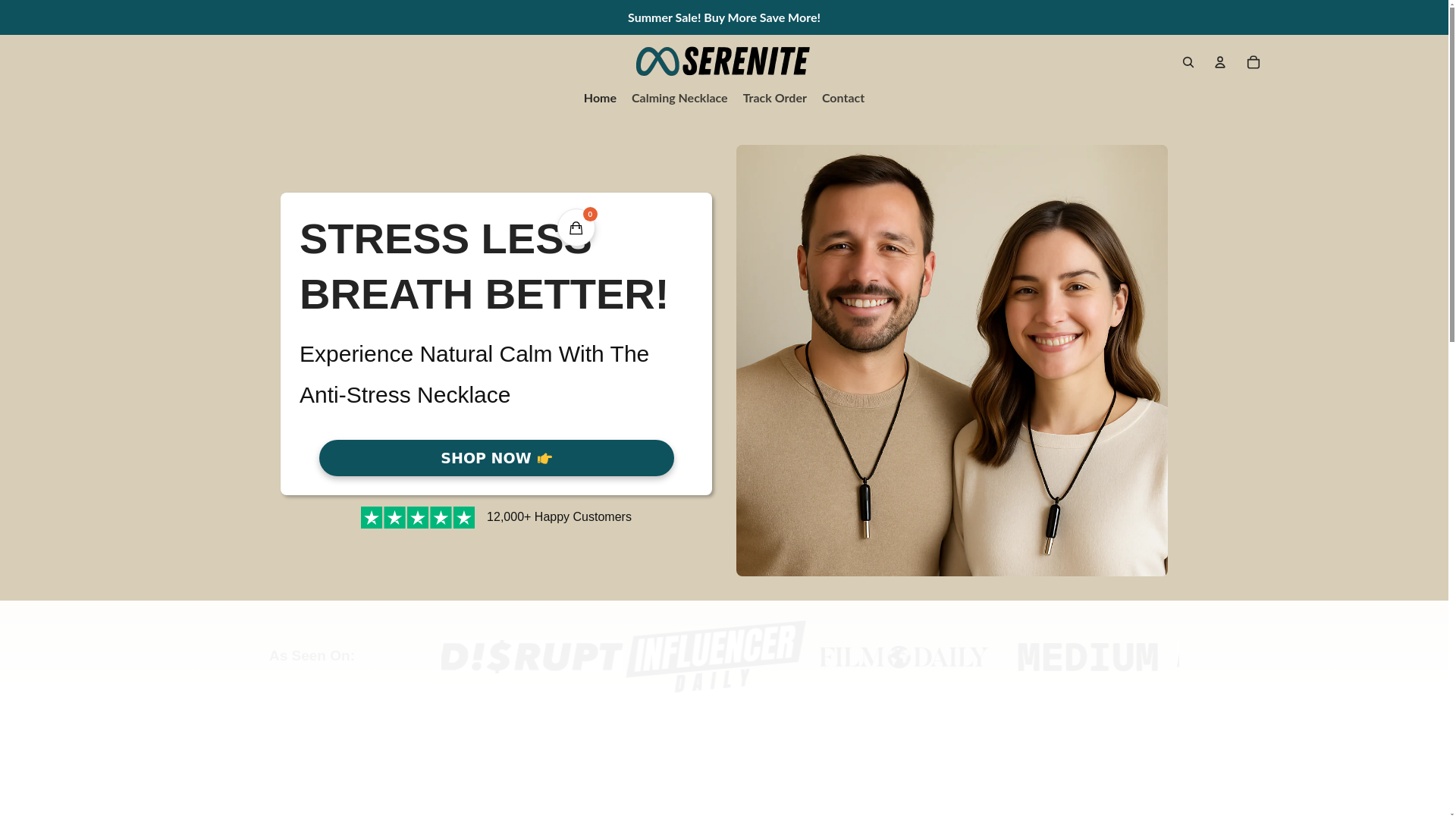 website screenshot of https://shopserenite.co/