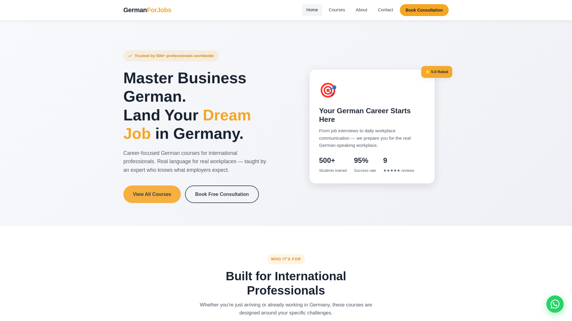 website screenshot of https://germanforjobs.pages.dev/