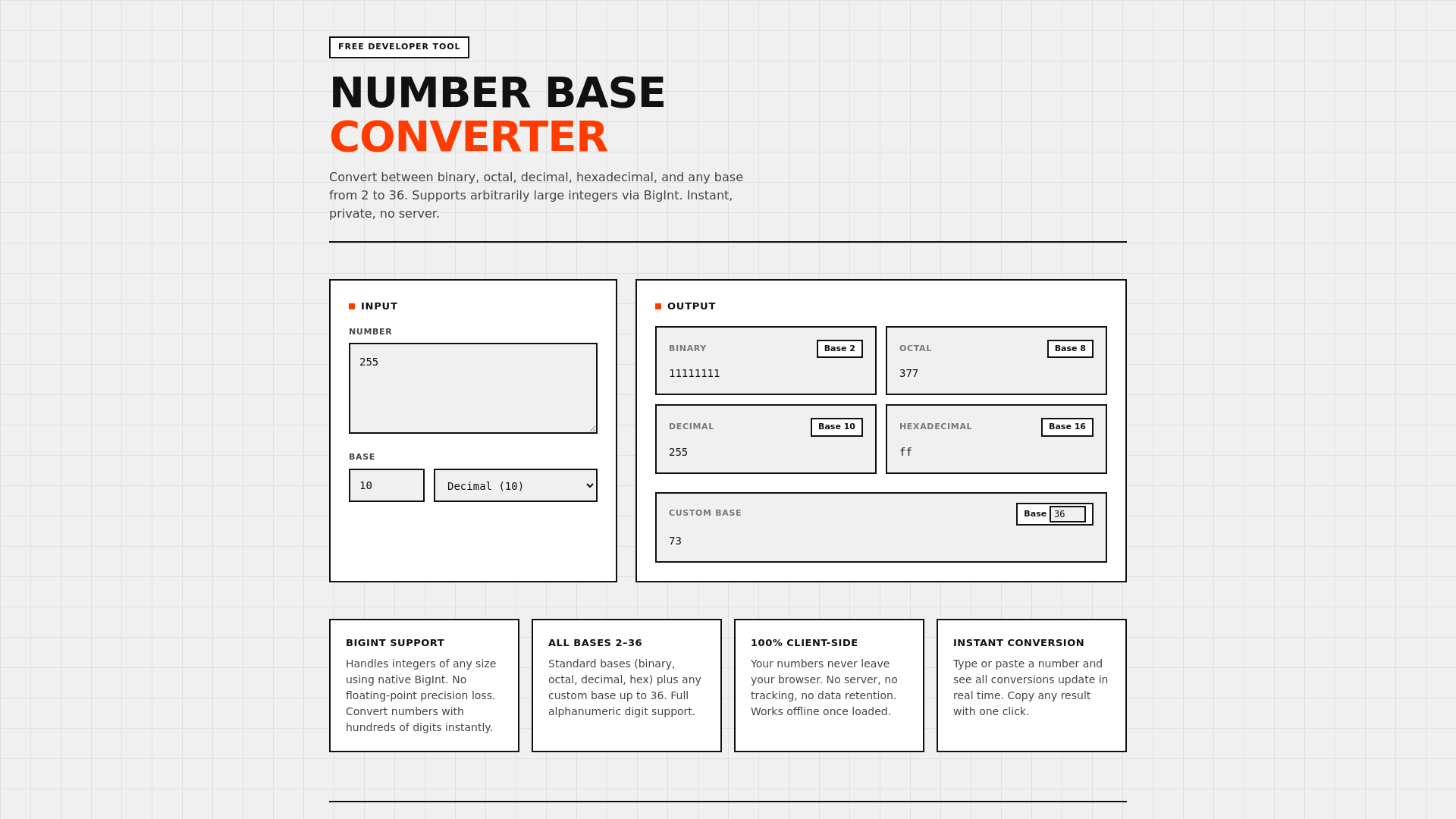 website screenshot of https://number-base-converter.pages.dev/