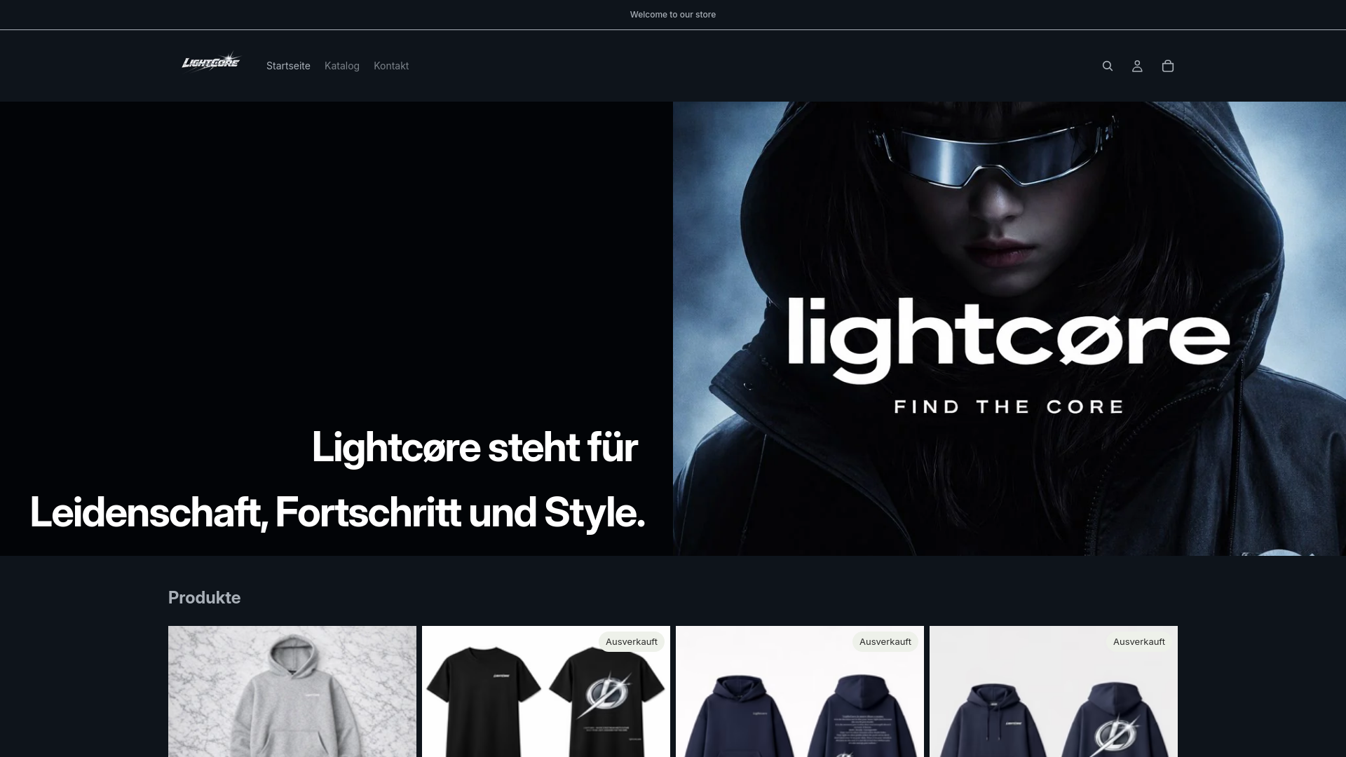 website screenshot of https://lightcore.company/