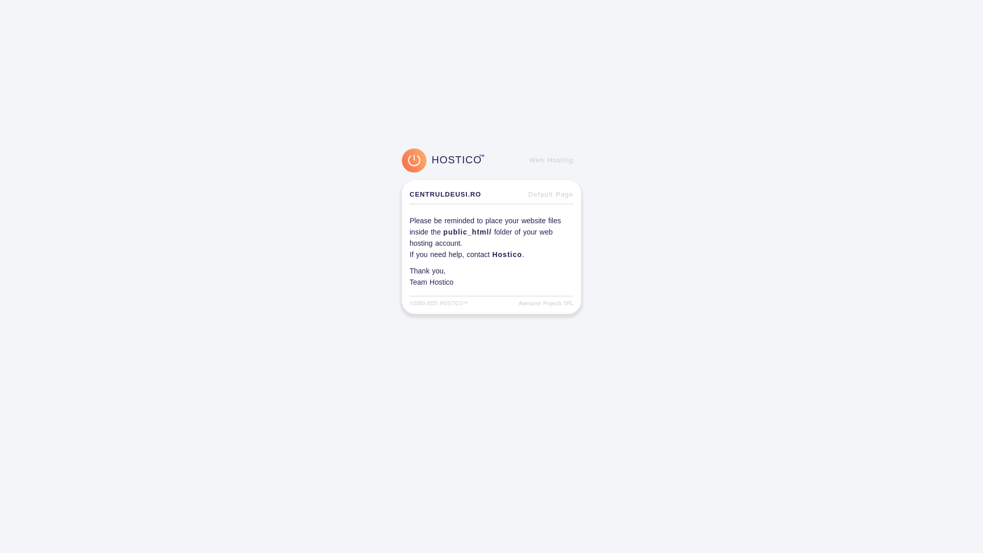 website screenshot of https://centruldeusi.ro/