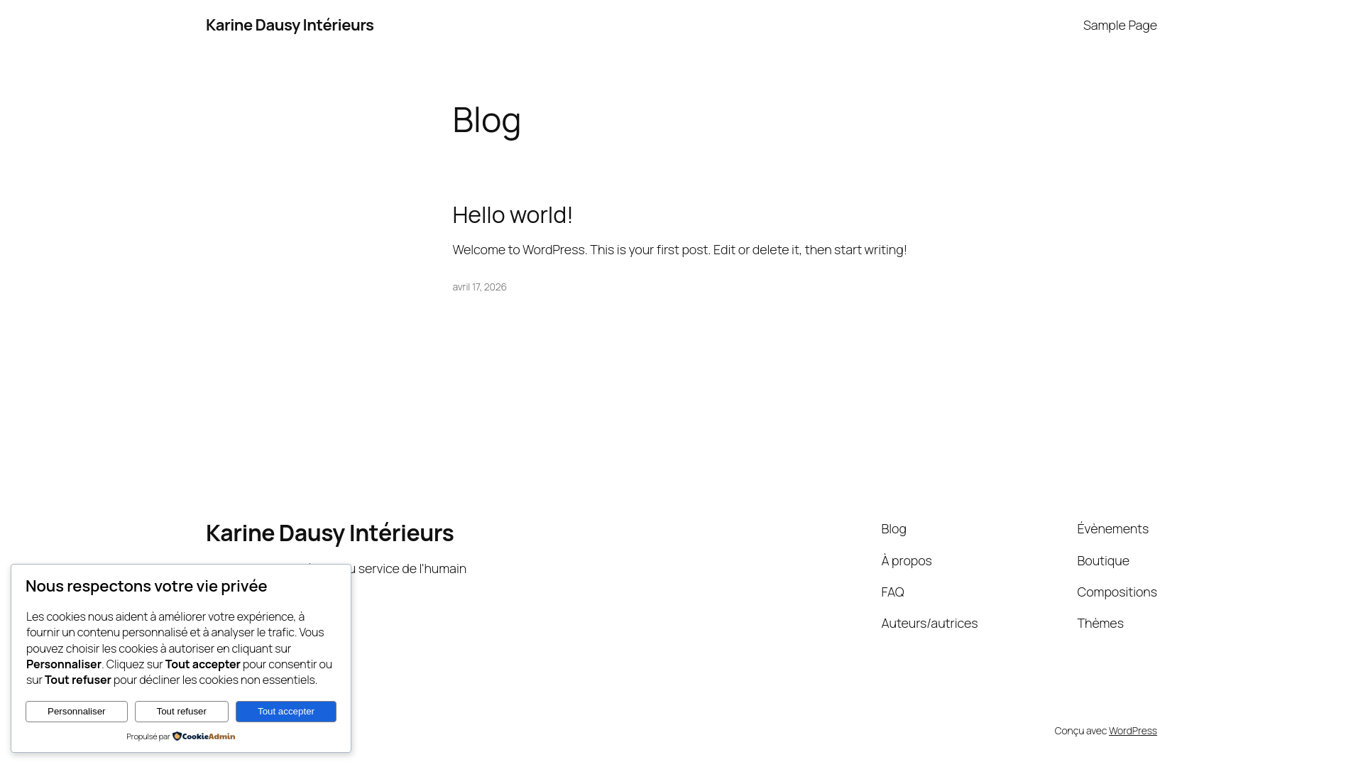 website screenshot of https://karinedausy.fr/