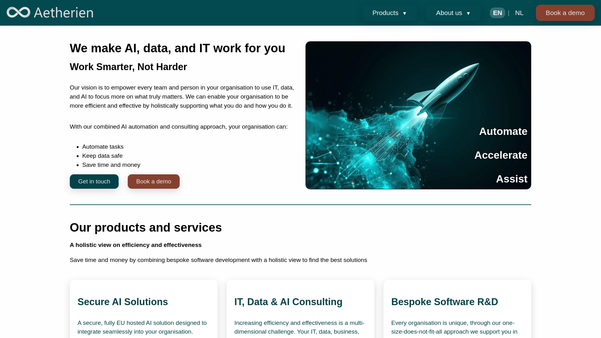 website screenshot of https://aetherien.click