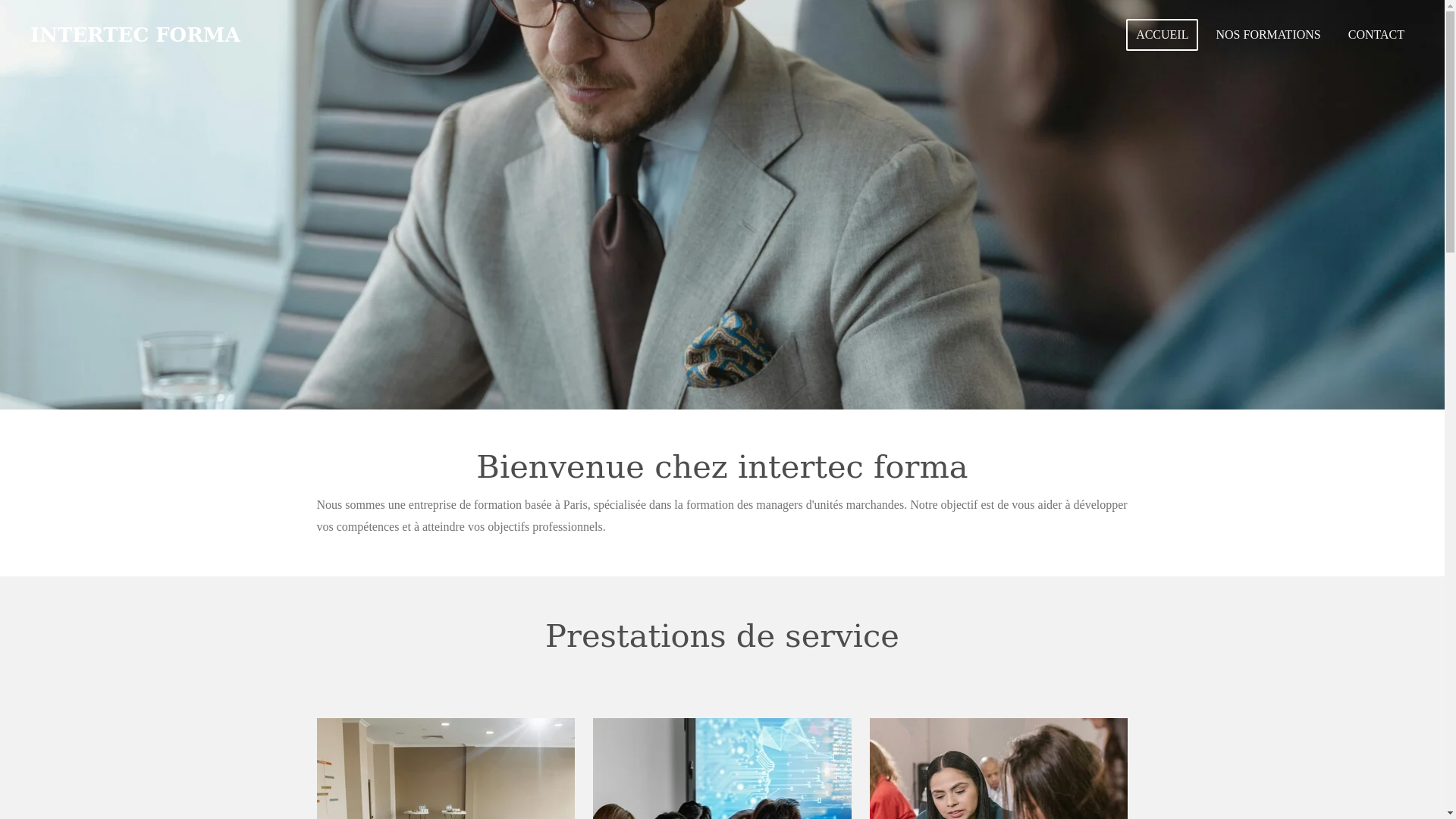 website screenshot of https://intertecforma.fr/