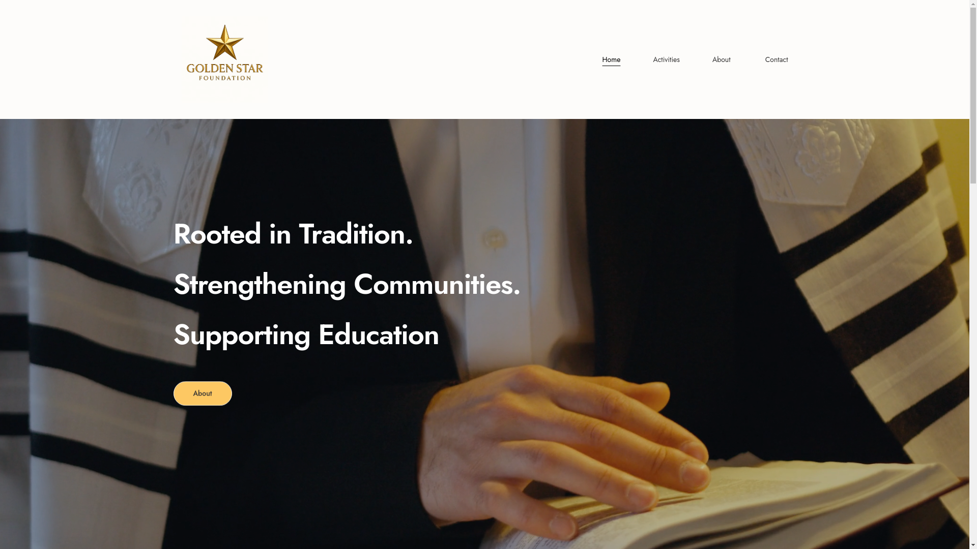 website screenshot of https://goldenstarfoundation.org/