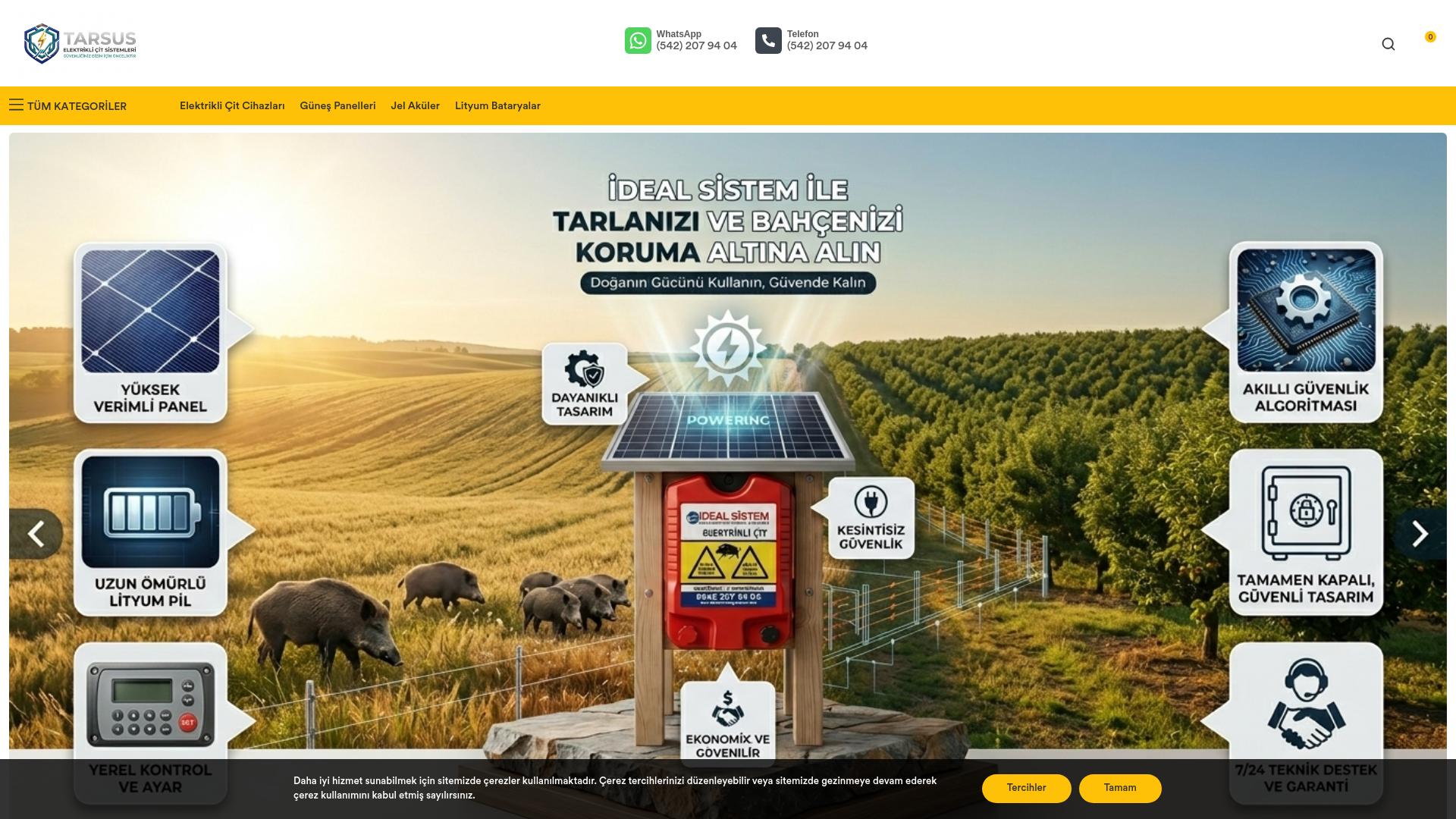 website screenshot of https://elektriklicittarsus.com.tr