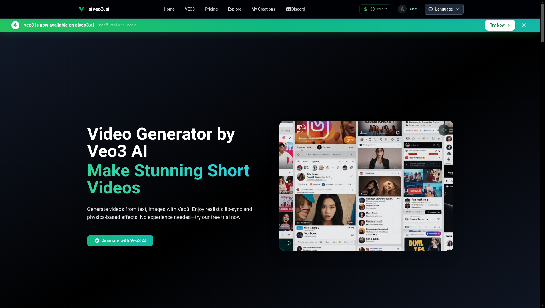 website screenshot of https://wan22.io/