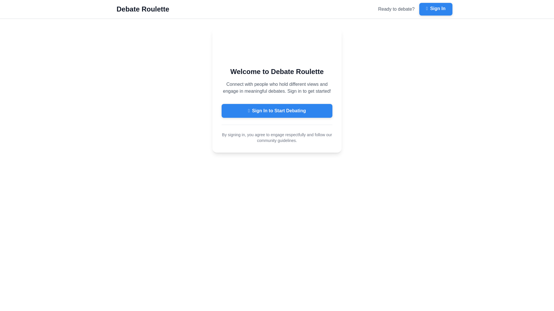 website screenshot of https://debateroulette.live/