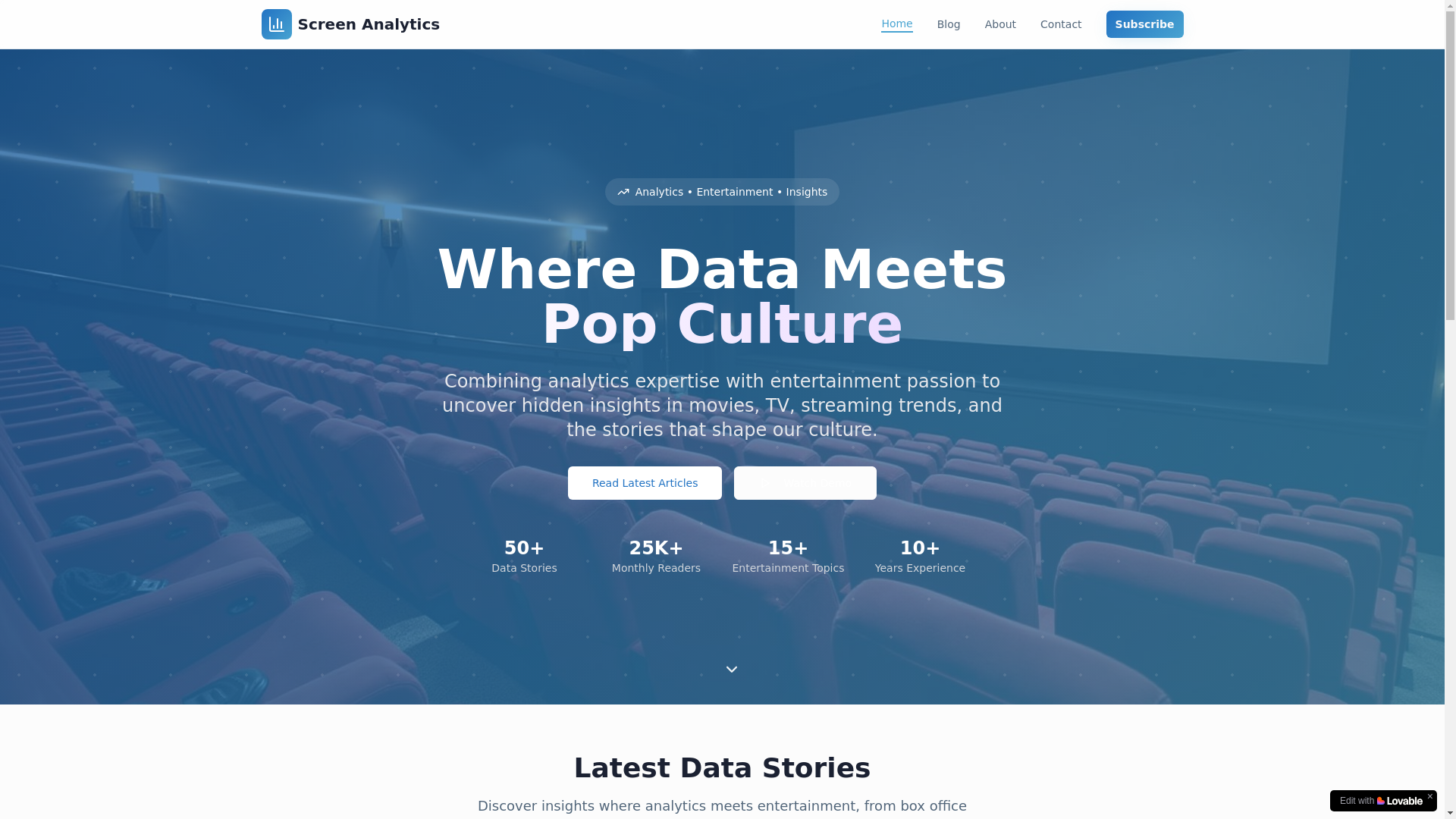 website screenshot of https://screen-analytics.com/