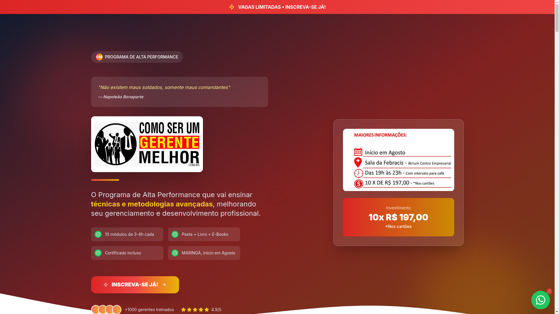 website screenshot of https://comoserumgerentemelhor.com.br/