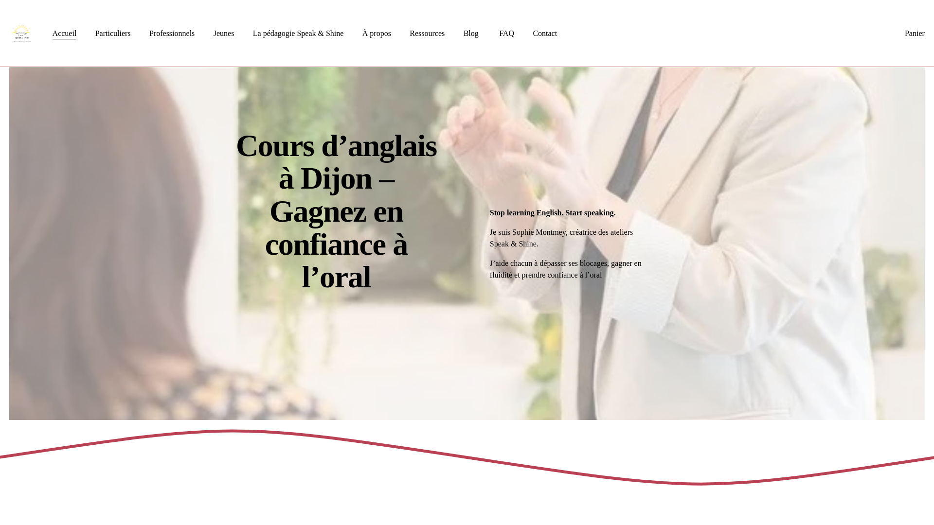 website screenshot of https://speakandshine.fr/