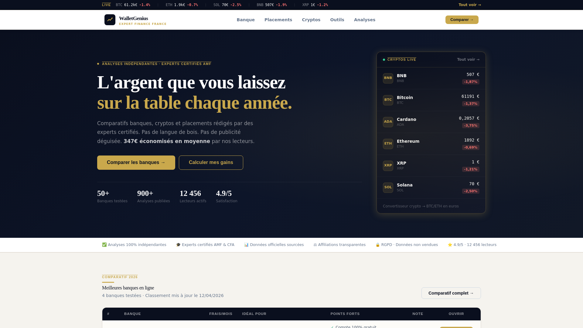 website screenshot of https://walletgenius.fr