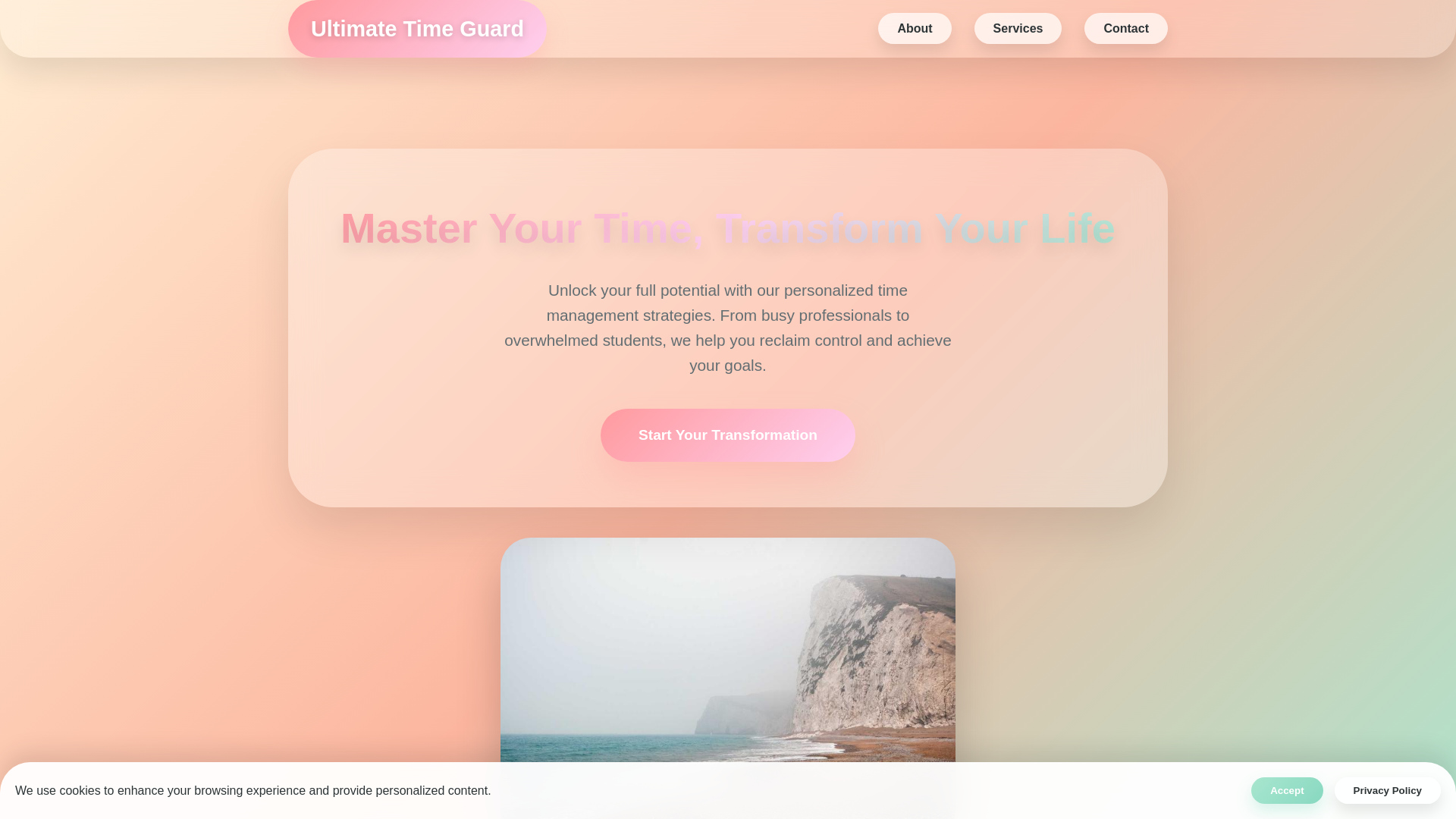 website screenshot of https://ultimatetimeguard.digital
