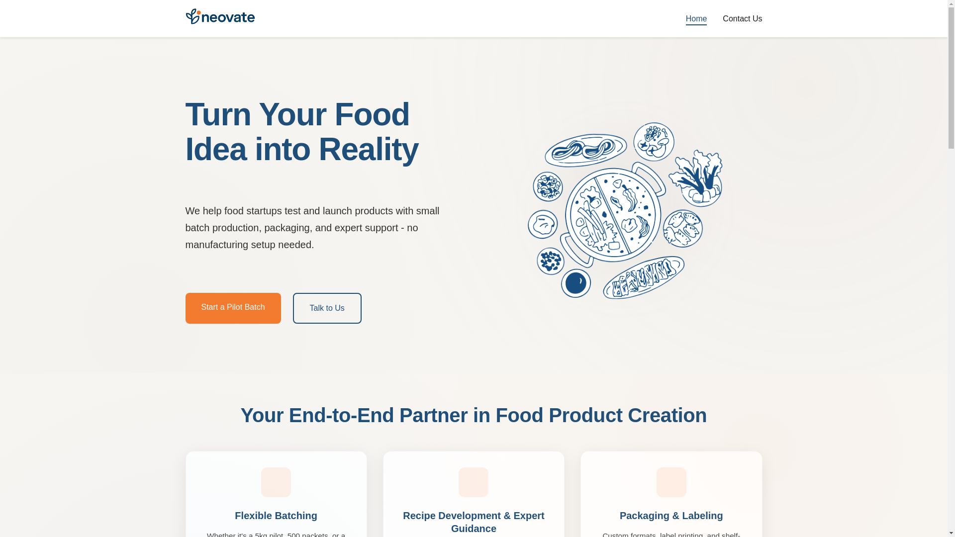 website screenshot of https://neovatefoods.com/