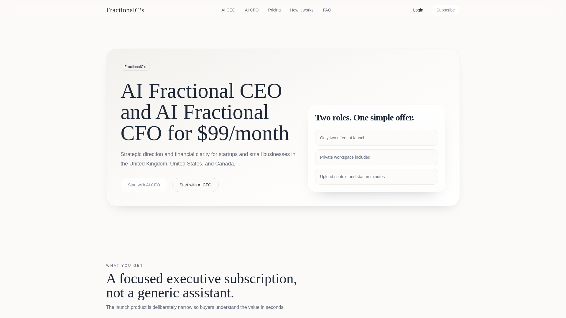 website screenshot of https://fractionalcto.group/