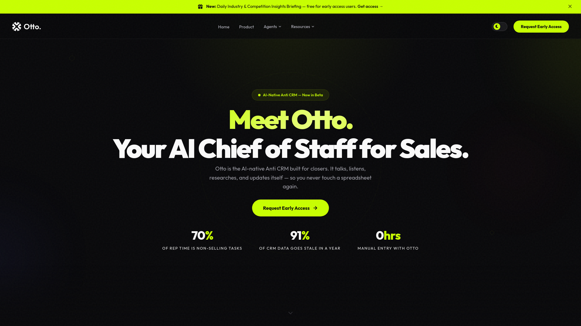 website screenshot of https://heyottosales.info/