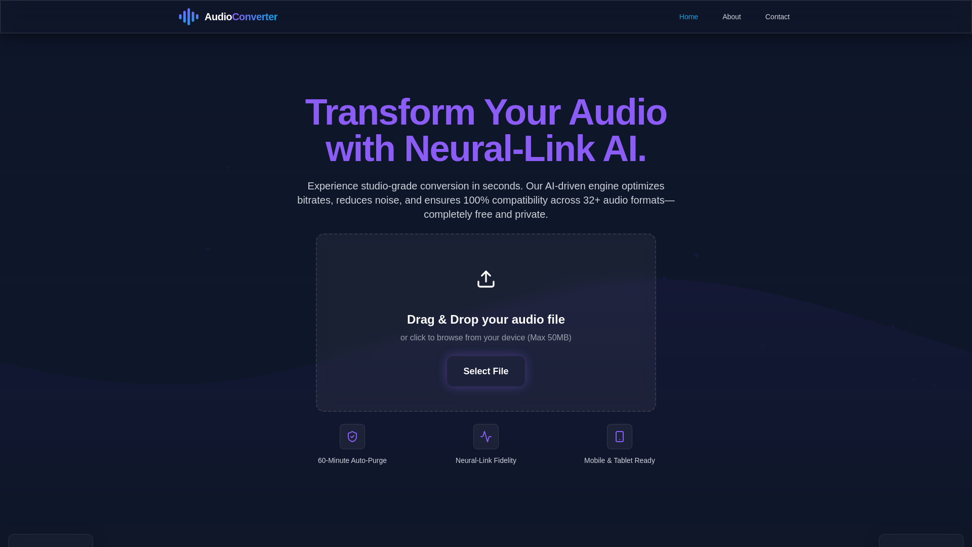 website screenshot of https://audioconverterai.io/