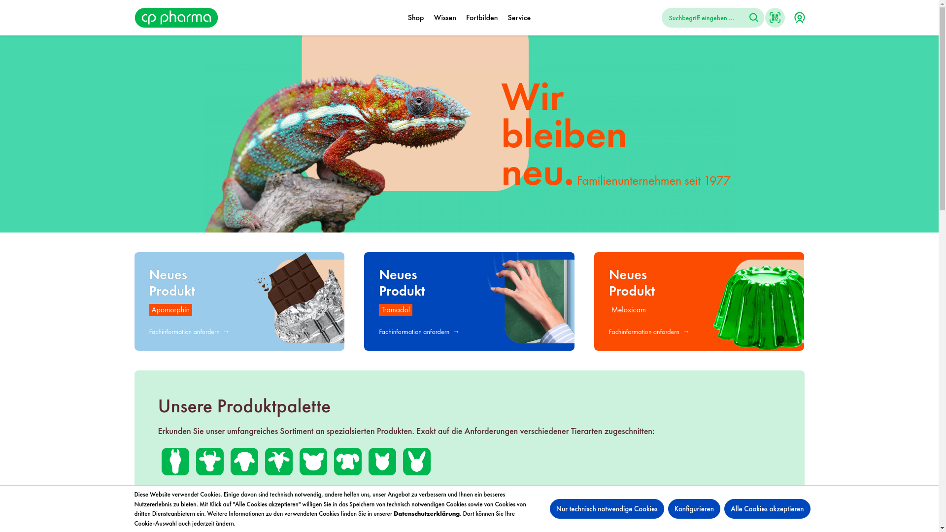 website screenshot of https://cp-pharma.de/