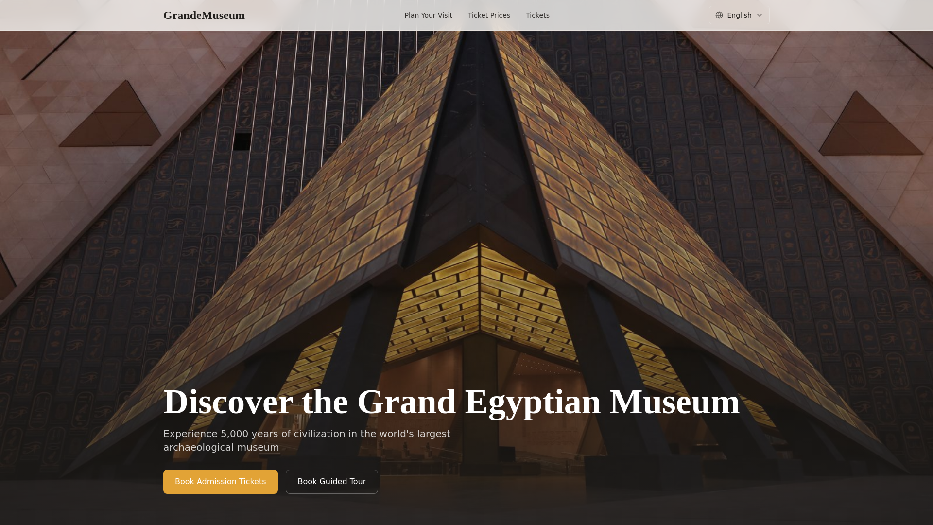 website screenshot of https://grandemuseum.com/