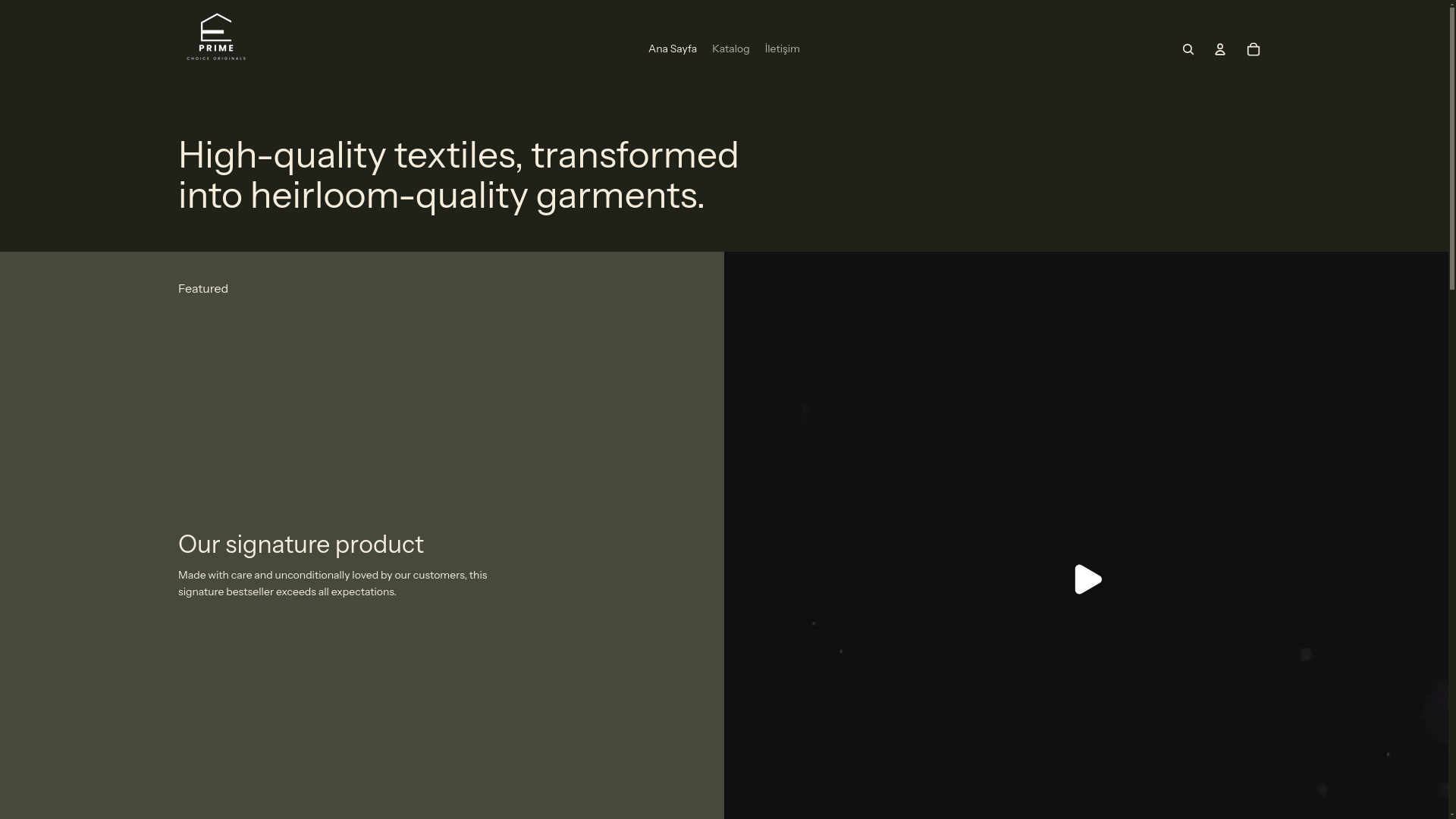 website screenshot of https://primechoiceorginals.shop/