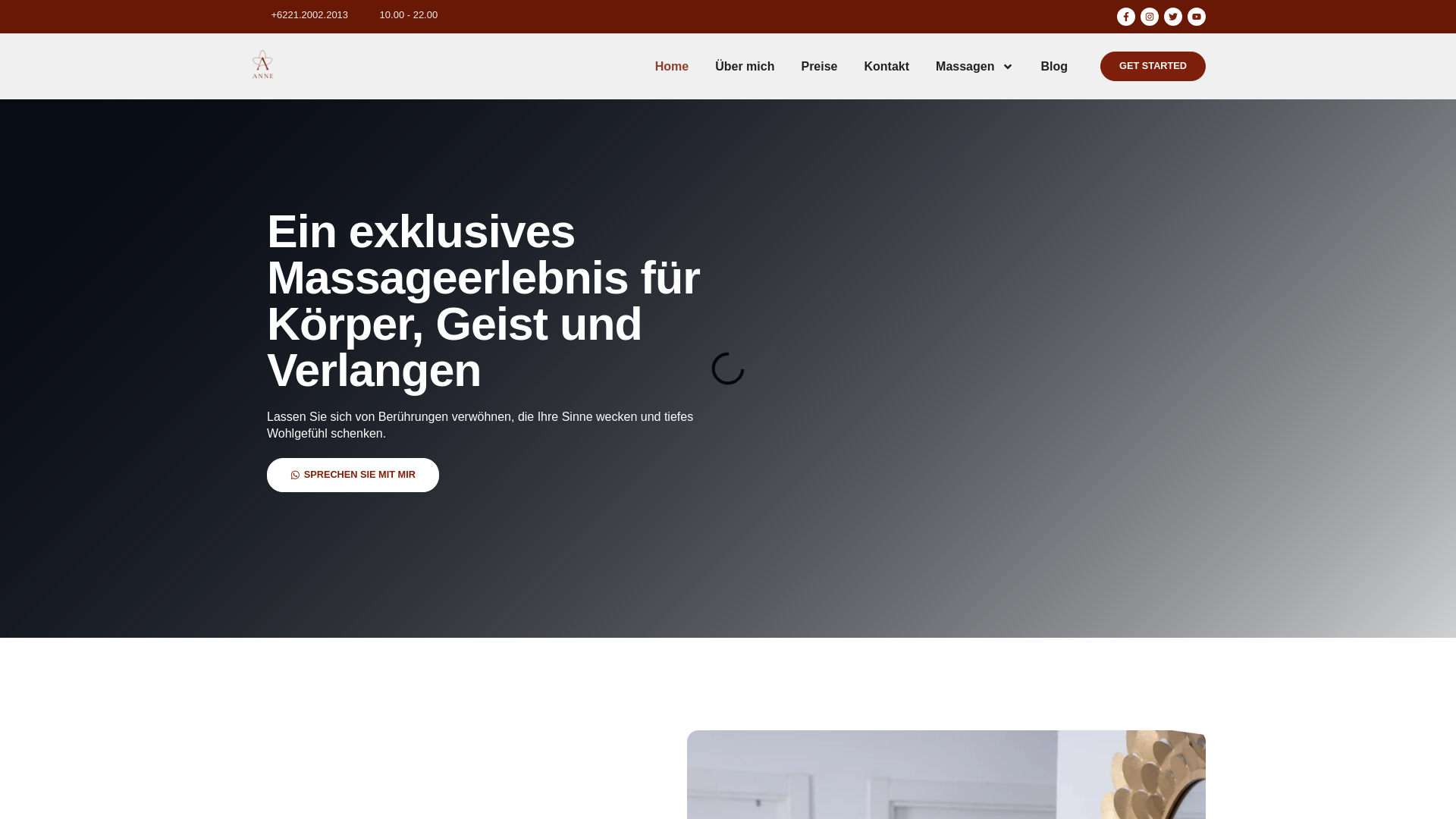 website screenshot of https://annewellnessmassage.com/