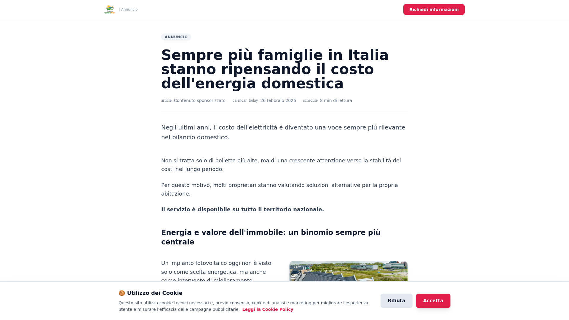 website screenshot of https://progettoenergiaviva.com/