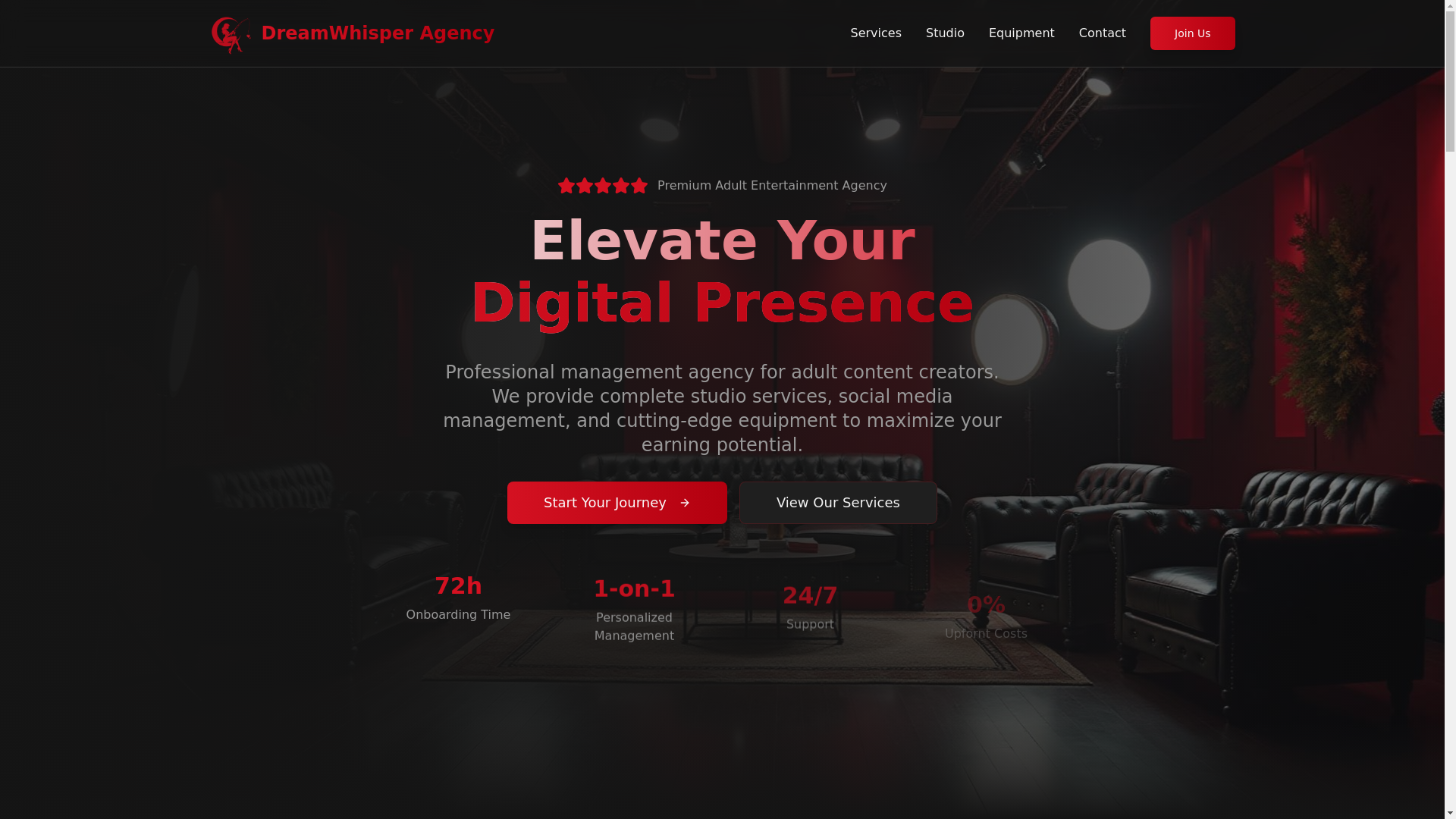 website screenshot of https://dreamwhisperagency-lovable.pages.dev/