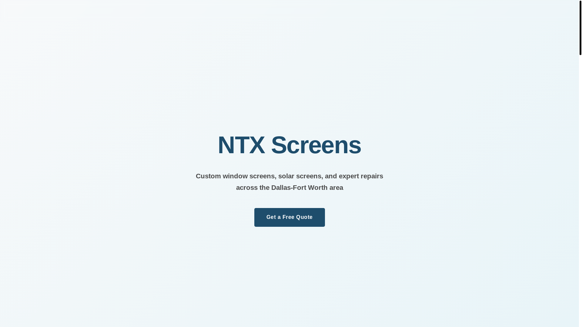 website screenshot of https://ntxscreens.com/