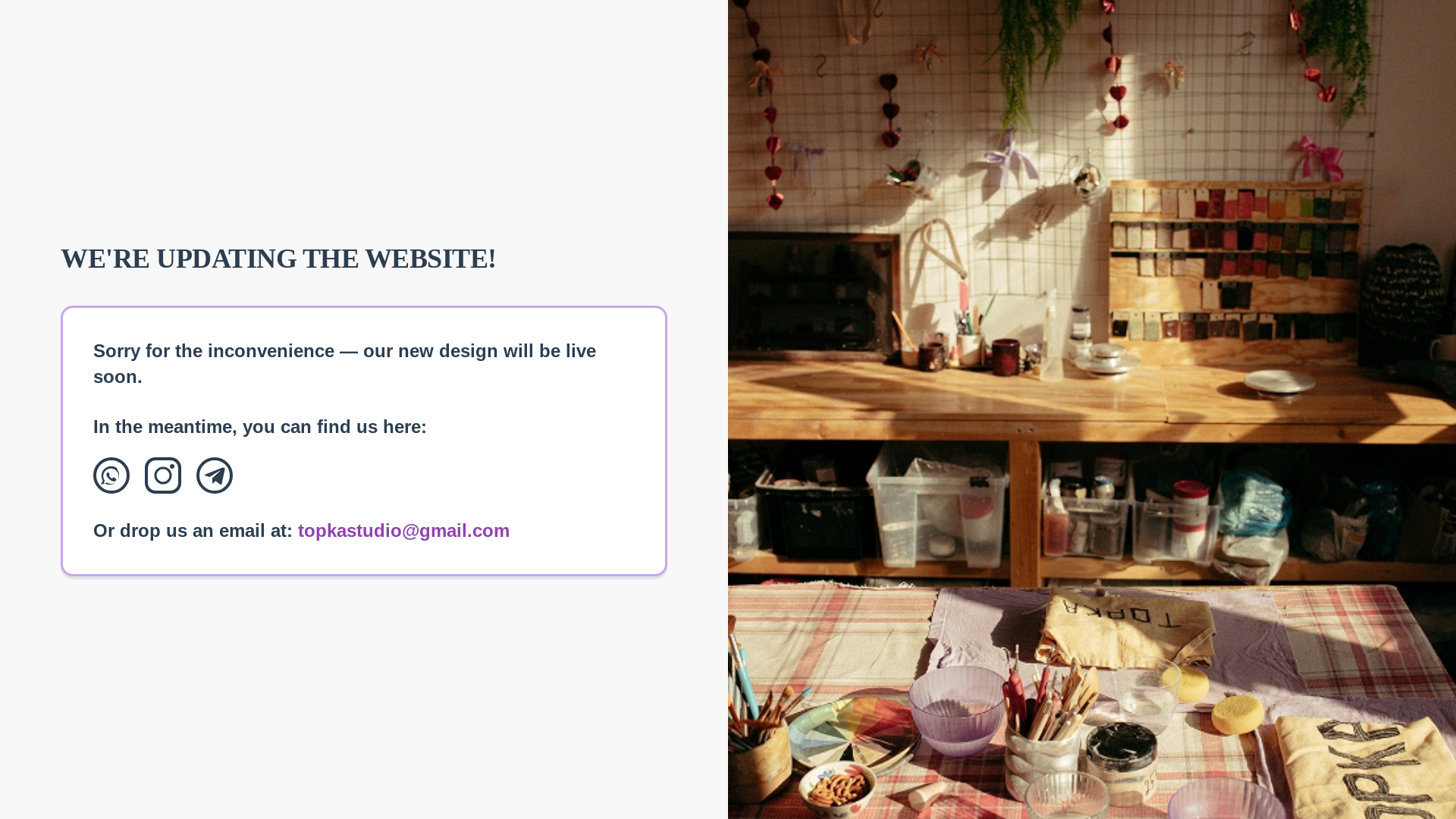 website screenshot of https://topka-maintenance-page.pages.dev/