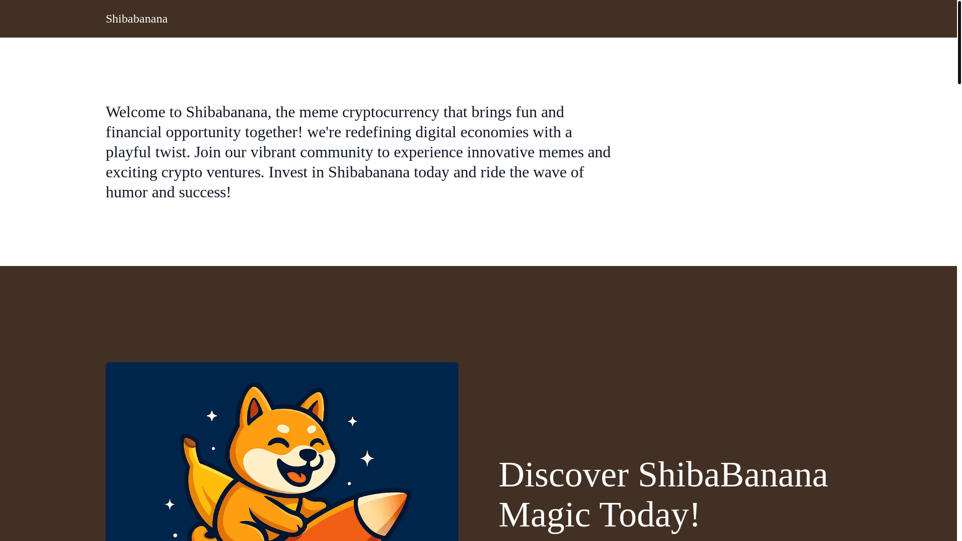 website screenshot of https://shibayellowbanana.com/