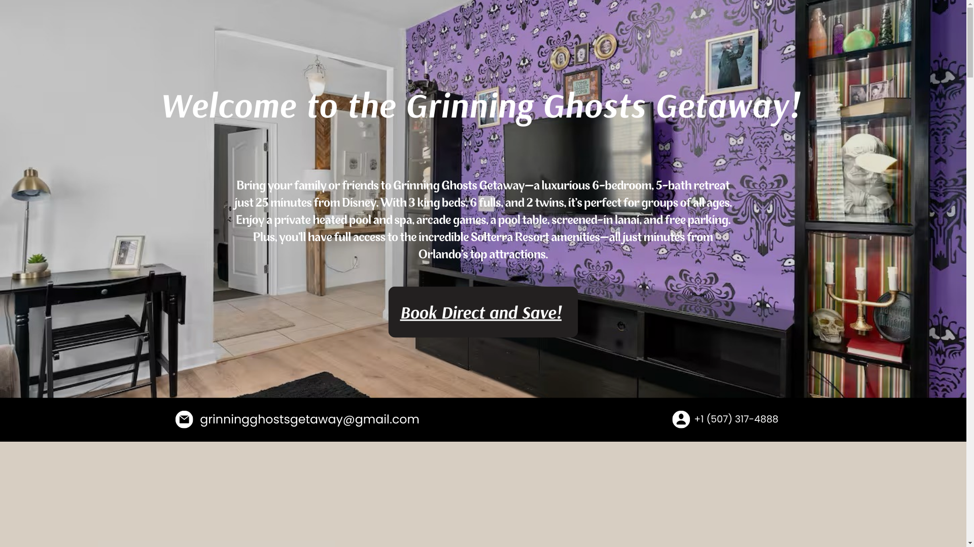 website screenshot of https://grinningghostsgetaway.com/