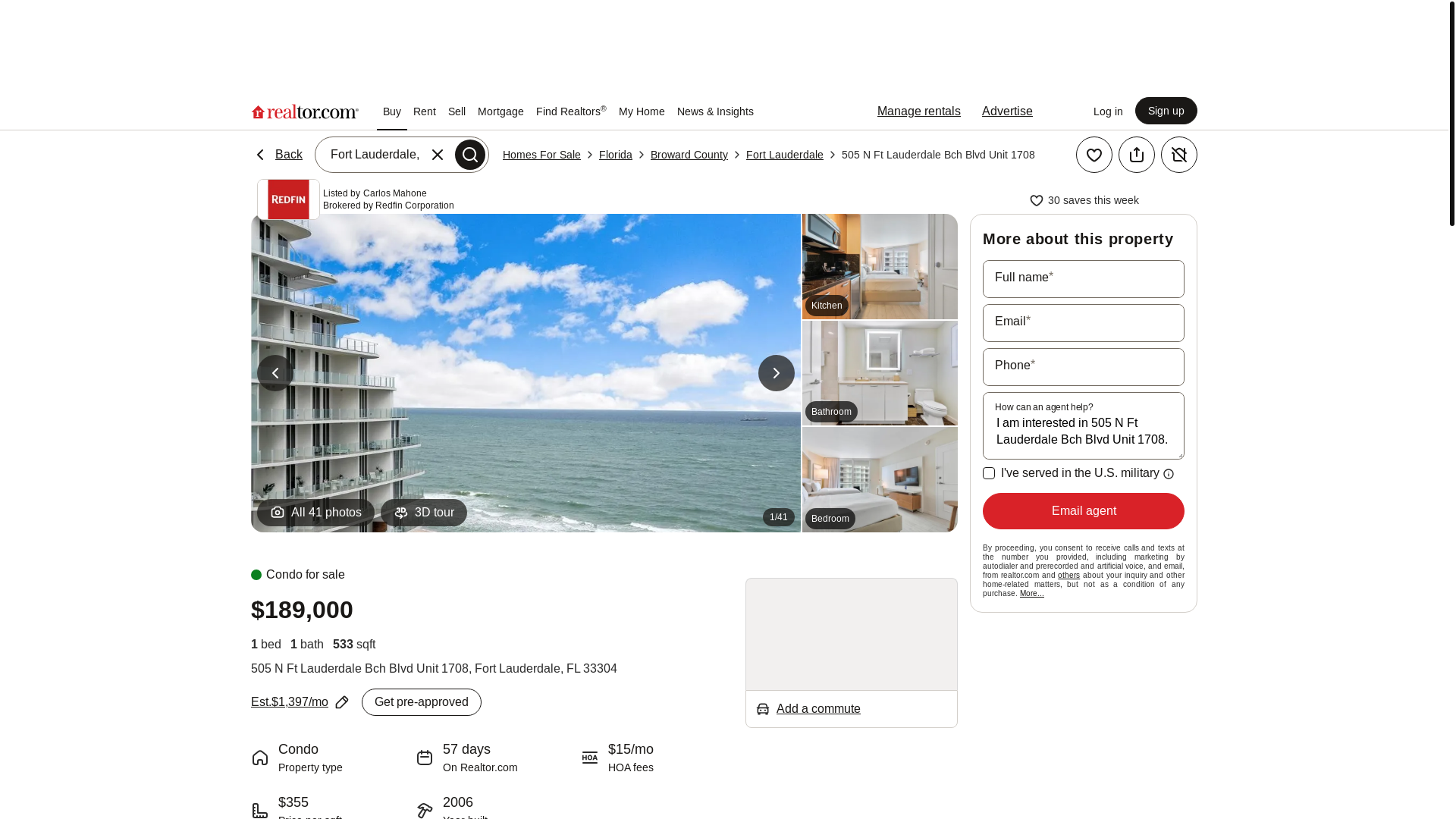 website screenshot of https://www.realtor.com/realestateandhomes-detail/505-N-Fort-Lauderdale-Beach-Blvd-1708_Fort-Lauderdale_FL_33304_M65110-90869?cid=txt_shares_fs_ldp