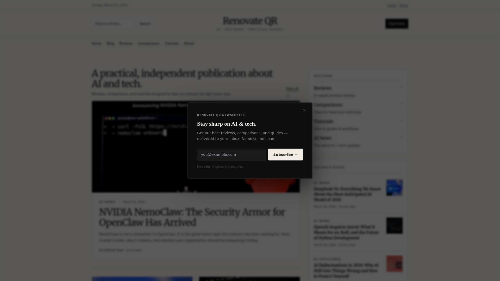 website screenshot of https://renovateqr.com/