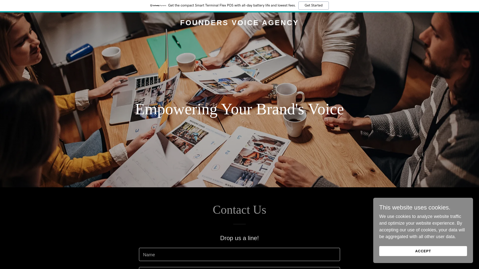 website screenshot of https://foundersvoiceagency.com/